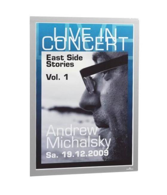 Durable marco informativo magnetico duraframe a3 adhesivo a superficies lisas y solidas plata pack 2 unidades