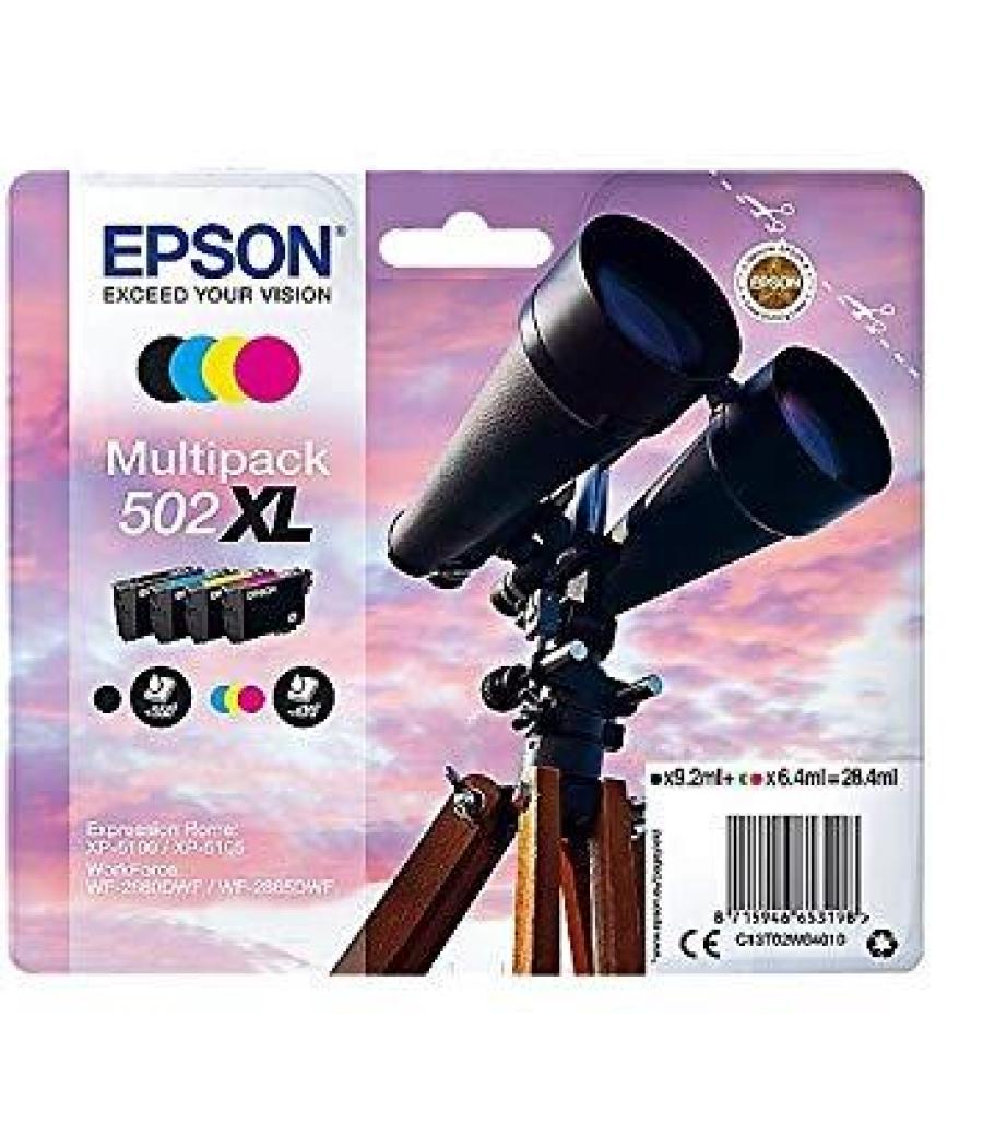 Epson pack bk/c/m/y xp-5100, 5105 / wf2860dwf,2865dwf - nº 502xl (4 colores)
