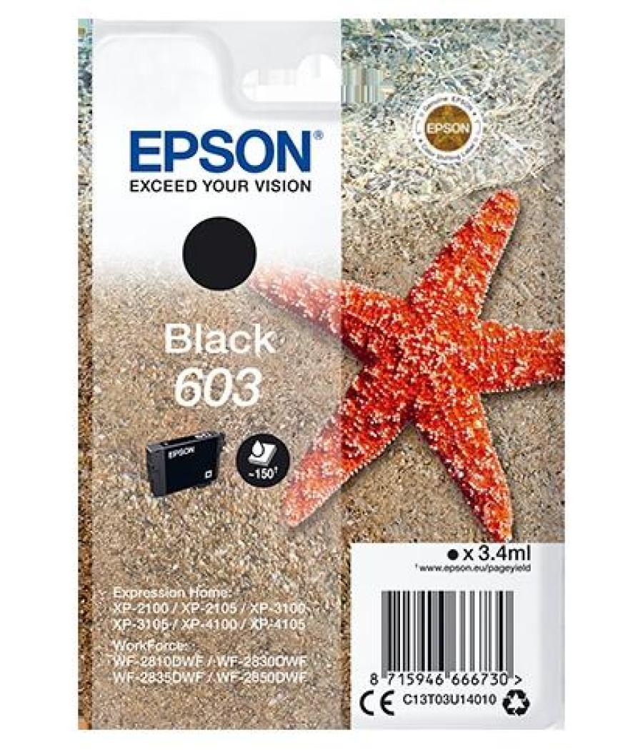Epson tinta negro xp-2100, 3100, 4100 / wf-2830dwf, 2850dw - nº 603
