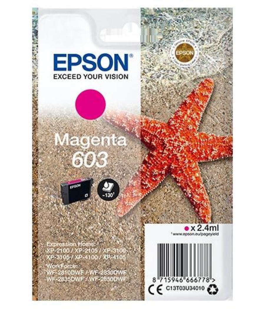 Epson tinta magenta xp-2100, 3100, 4100 / wf-2830dwf, 2850dw - nº 603