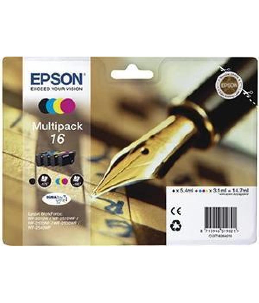 Epson tinta bk / c / m/ y durabrite ultra ink cartucho - nº 16 (pack 4 colores)