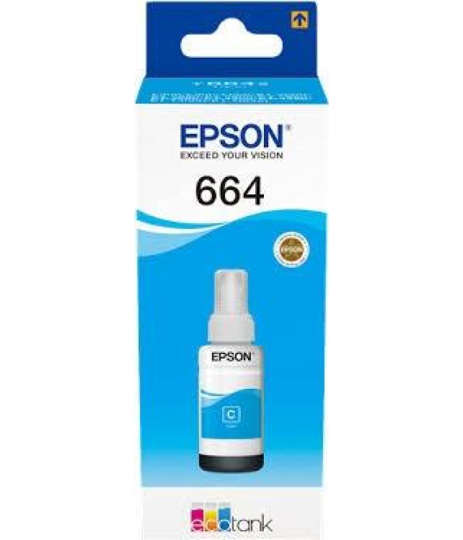 Epson tinta bote cian ecotank ecotank l355, 555 / et-2500, 2550 , 2600 , 2650, 4500, 14000 - nº 664