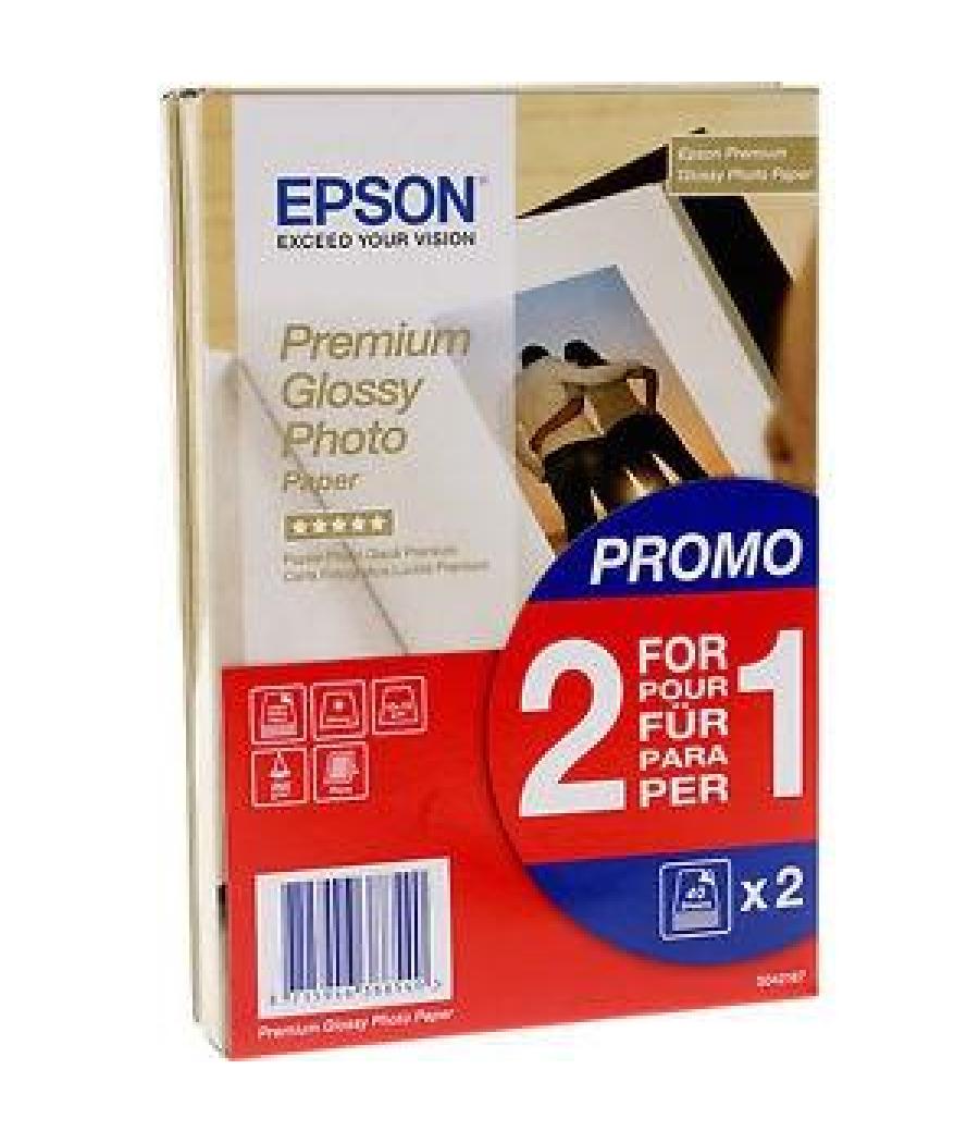 Epson papel premium glossy photo 255 gr, 10 x 15cm, 40h. promoción 2x1