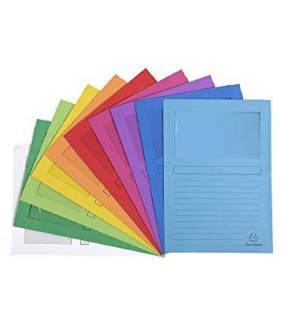 Exacompta subcarpeta a4 forever con ventana surtidas 120gr -50u-