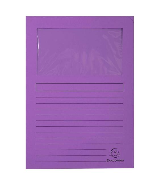 Exacompta subcarpeta a4 forever con ventana violeta 120gr -100u-