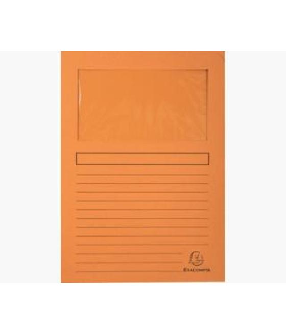 Exacompta subcarpeta a4 forever con ventana naranja 120gr -100u-