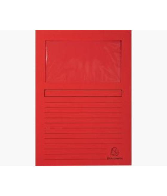 Exacompta subcarpeta a4 forever con ventana rojo 120gr -100u-