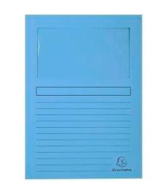 Exacompta subcarpeta a4 forever con ventana azul claro 120gr -100u-