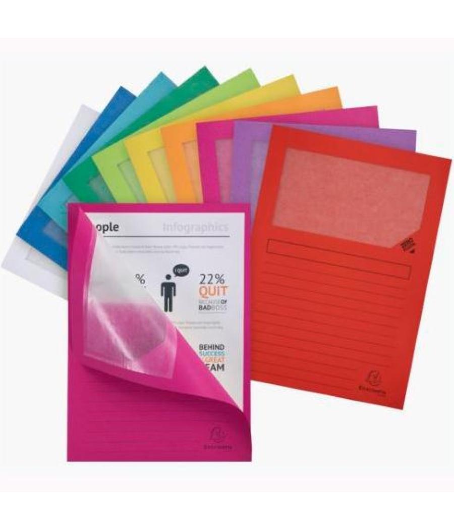 Exacompta subcarpeta a4 forever con ventana paquete de 25 colores surtidos 130gr