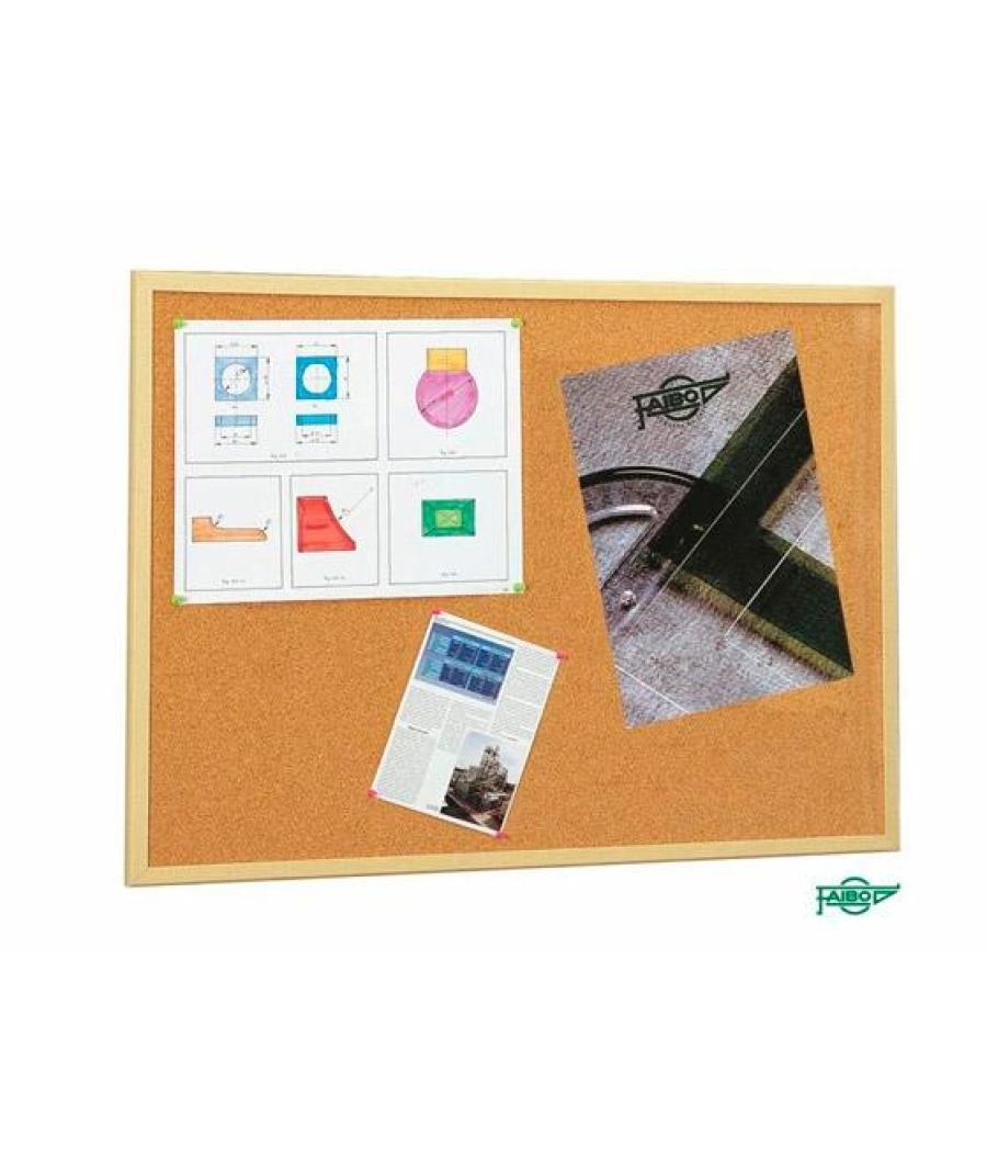 Faibo tablero corcho económico 30x40cm con marco de madera 18mm