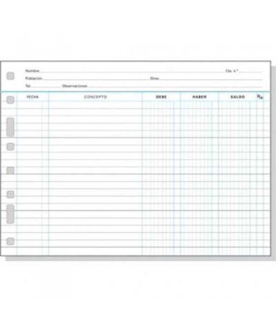 Finocam recambio multifin cuentas corrientes 3006 folio apaisado 50h 90gr