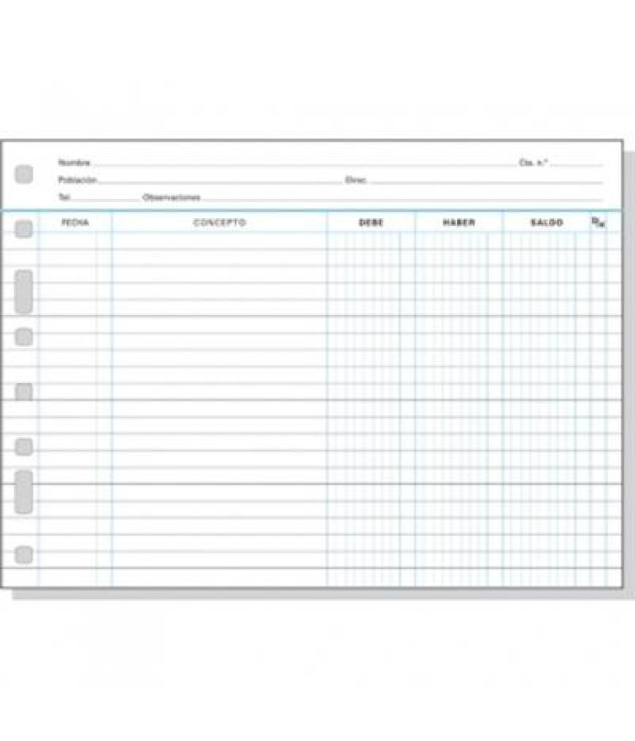 Finocam recambio multifin cuentas corrientes 3006 folio apaisado 50h 90gr