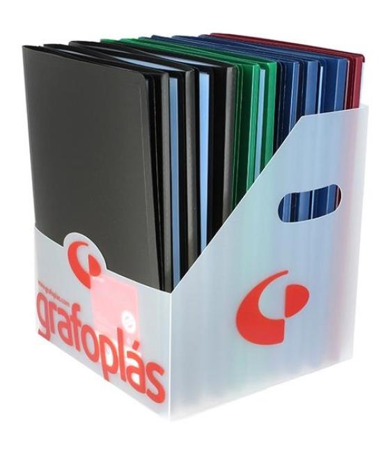 Grafoplás carpeta con fundas poliplás soldadas folio pp semirígido opaco c/surtidos expositor 20 ud