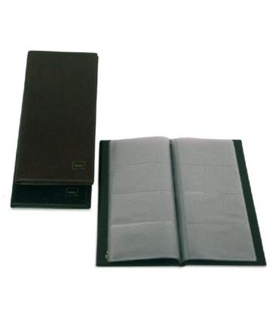 Grafoplás portatarjetas americano basic 290x140mm para 160 tarjetas de 105x68mm pvc negro