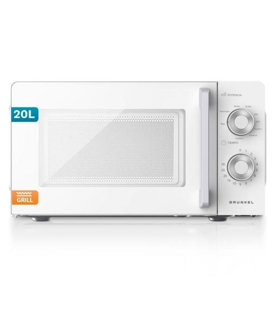 Grunkel microondas con grill 700w 20l blanco