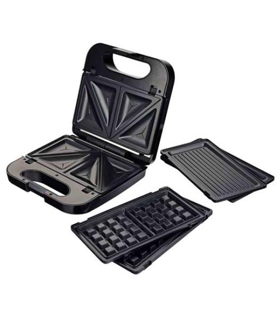 Grunkel sandwichera c/ grill 750w 3 placas desmontables negro