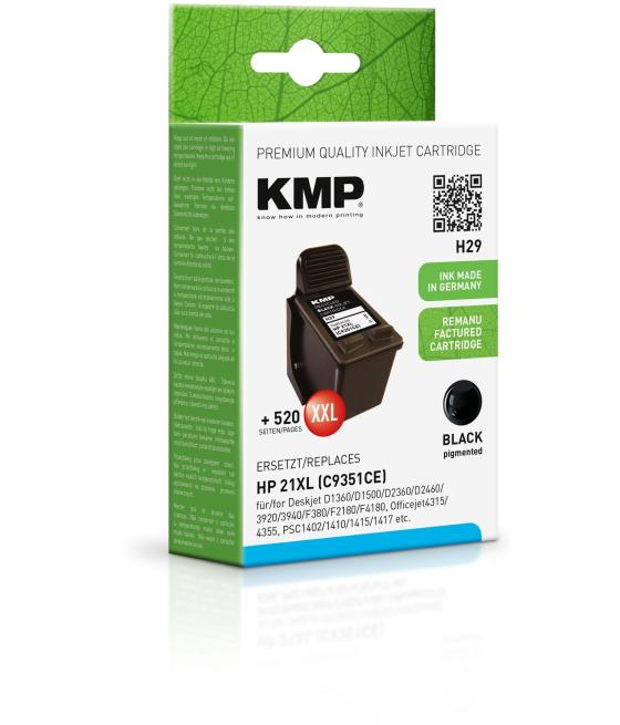 Tinta kmp negro deskjet f380 d1360 d2360 3920 3940 officejet 4355 4315 psc 1402 1410 1415 1417 - nº 21 xl