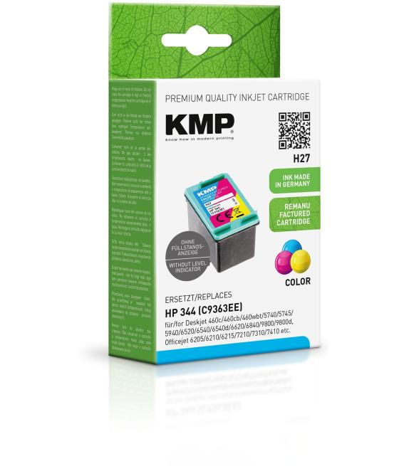Tinta kmp 3 colores c m y deskjet 5740 5940 6540 6620 6840 6940 6980 9800 photosmart 8050 8150 8450 8750 - nº 344