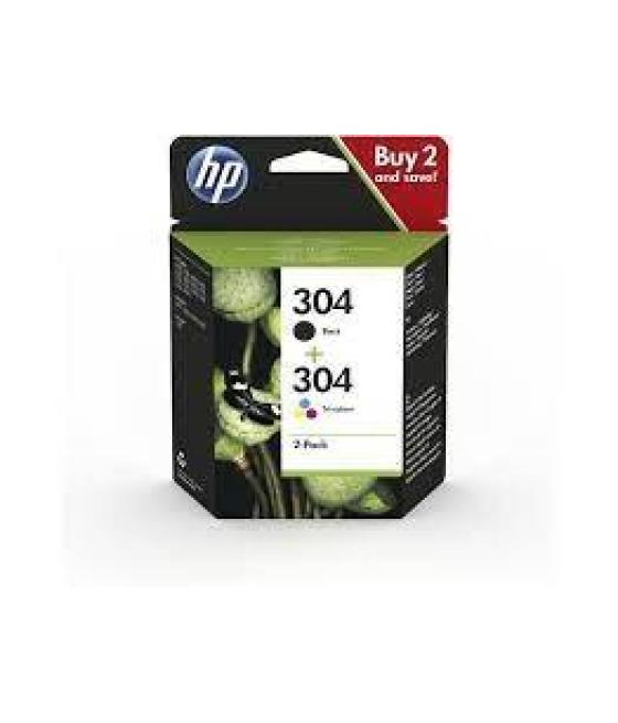 Hp tinta negro + tricolor (c/m/y) deskjet 3720 combo - nº304 (pack 4 colores)