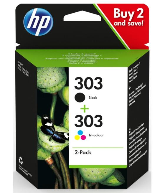 Hp tinta negro   tricolor (c/m/y) envy photo 6230,7130,7134,7830 - nº303 (pack 4 colores)