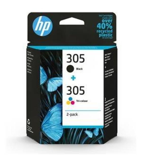 Hp tinta pack negro + tricolor deskjet 2320, 2700 series, 2710, 2720, 2721, 2722, 2723, plus 4100 series, plus 4110, plus 4120, 