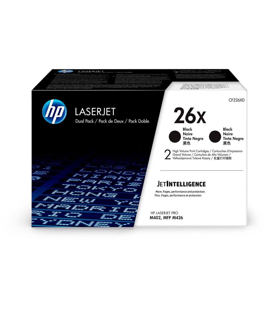 Hp toner negro laserjet pro m402dn / m402n/ m402d / m426dw / m426fdn / m426fdw - 26x (pack 2)