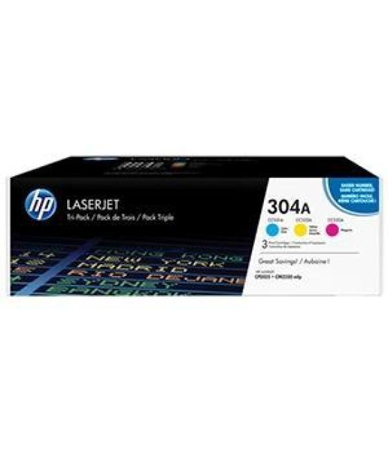 Hp toner laser tricolor 304a pack 3 (cc531-cc532-cc533)