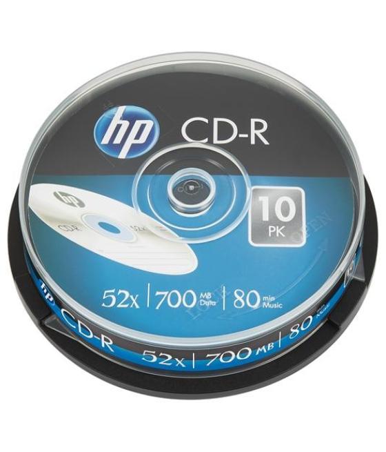 Hp cd-r , 700mb, 52x, tarrina de 10 unidades