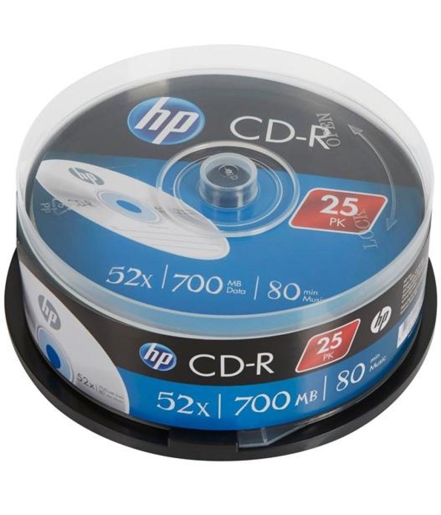 Hp cd-r , 700mb, 52x, tarrina de 25 unidades