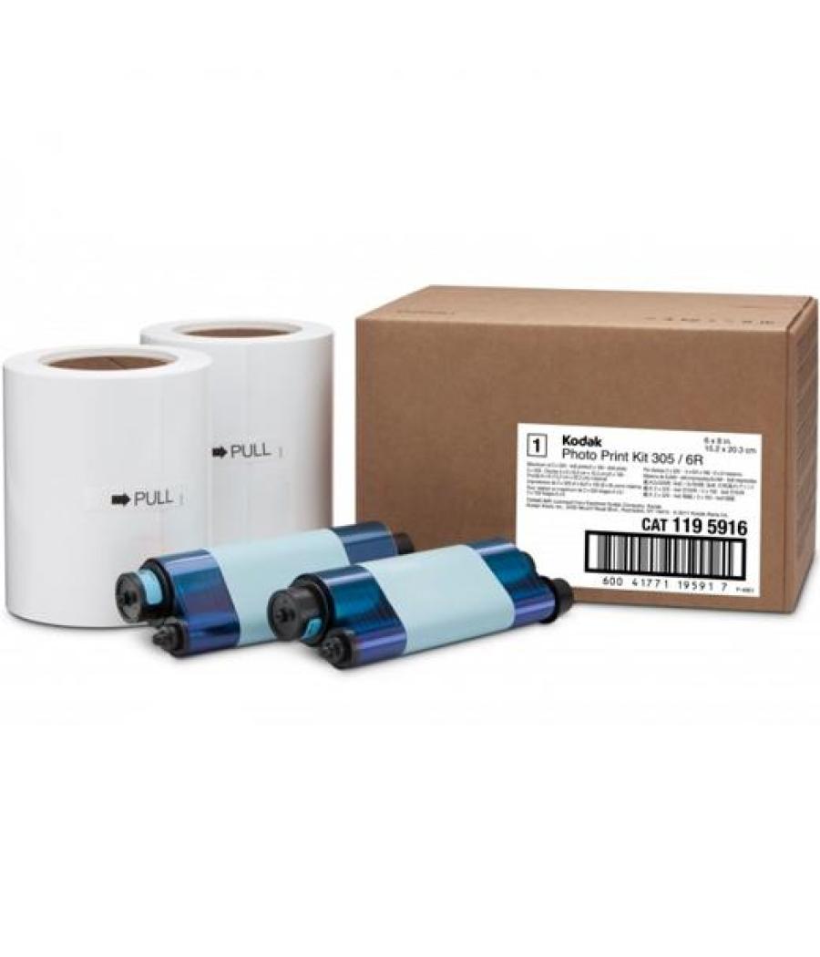 Kodak papel térmico 305/6r 2 rollos x total 640/320 fotos de 10x15/15x20 para impresora 305