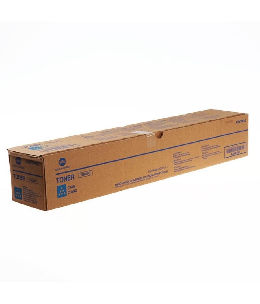 Konica-minolta toner cian bizhub/pres/print/pro c c1060, 1070, 1070p, 2060, 2070, 2070p - tn619c