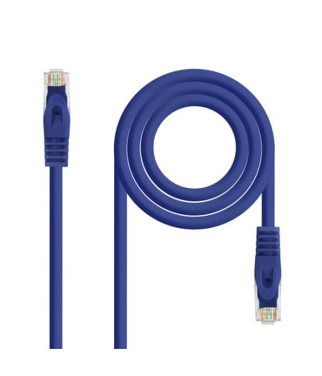 Nanocable Cable de red latiguillo RJ45 LSZH Cat.6A UTP AWG24, Azul, 0.5m - Imagen 1