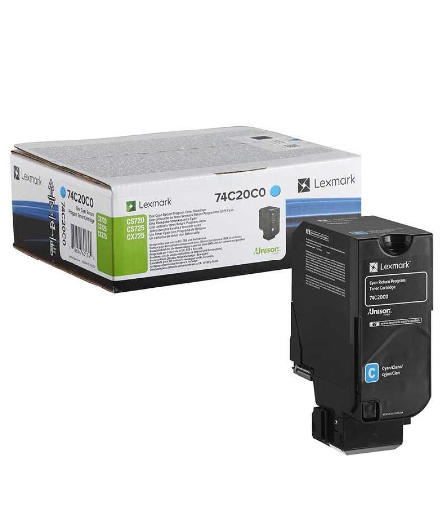 Lexmark toner cian cs720, cs725, cx725 retornable