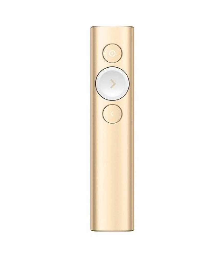 Logitech puntero laser spotlight, inalámbrico, 30 m., de color dorado