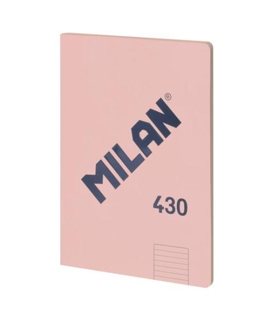 Milan libreta encolada a4 48h papel 95gr 1 línea 7mm serie 1918 rosa pack 3 unidades