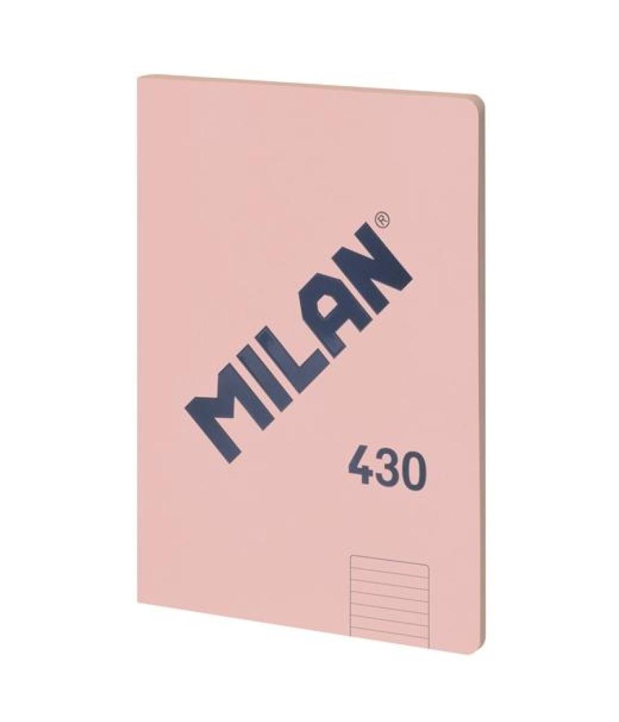 Milan libreta encolada a4 48h papel 95gr 1 línea 7mm serie 1918 rosa