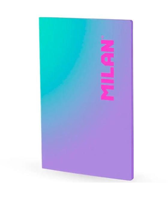 Milan libreta encolada a4 48h papel 95gr cuadricula 5x5 colección sunset lila