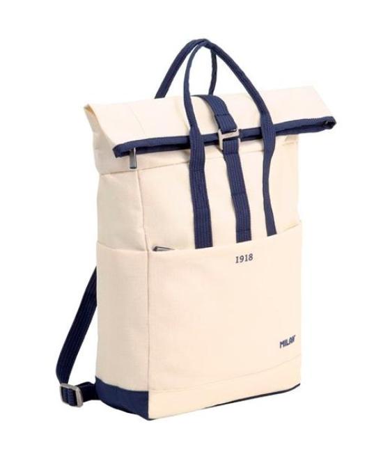 Milan mochila urbana c/cierre superior enrrollable 10l serie 1918 beige