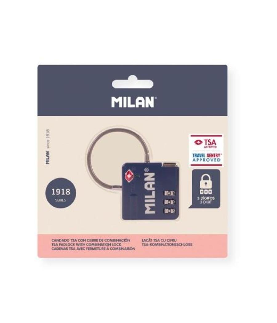 Milan candado tsa con cierre de combinación colección 430 since 1918 azul