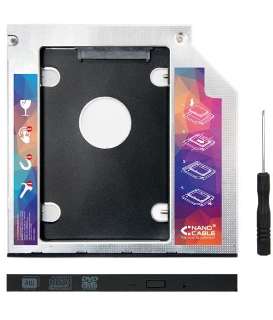 Nanocable adaptador disco duro 2,5" de 7,0mm para unidad óptica portátil de 9,5mm