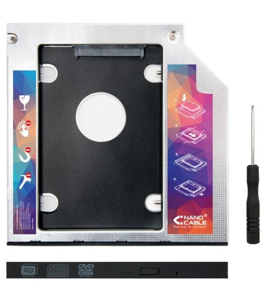 Nanocable adaptador disco duro 2,5" de 7,0mm para unidad óptica portátil de 9,5mm