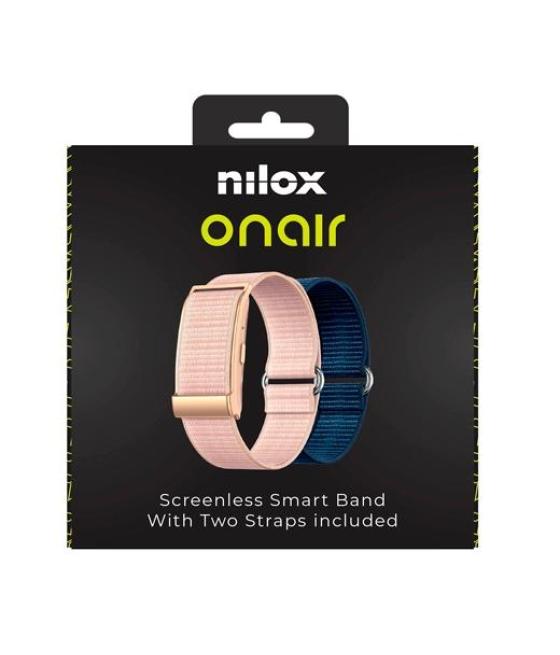 Nilox pulsera inteligente sin pantalla bluetooth incluye dos pulseras rosa y azul
