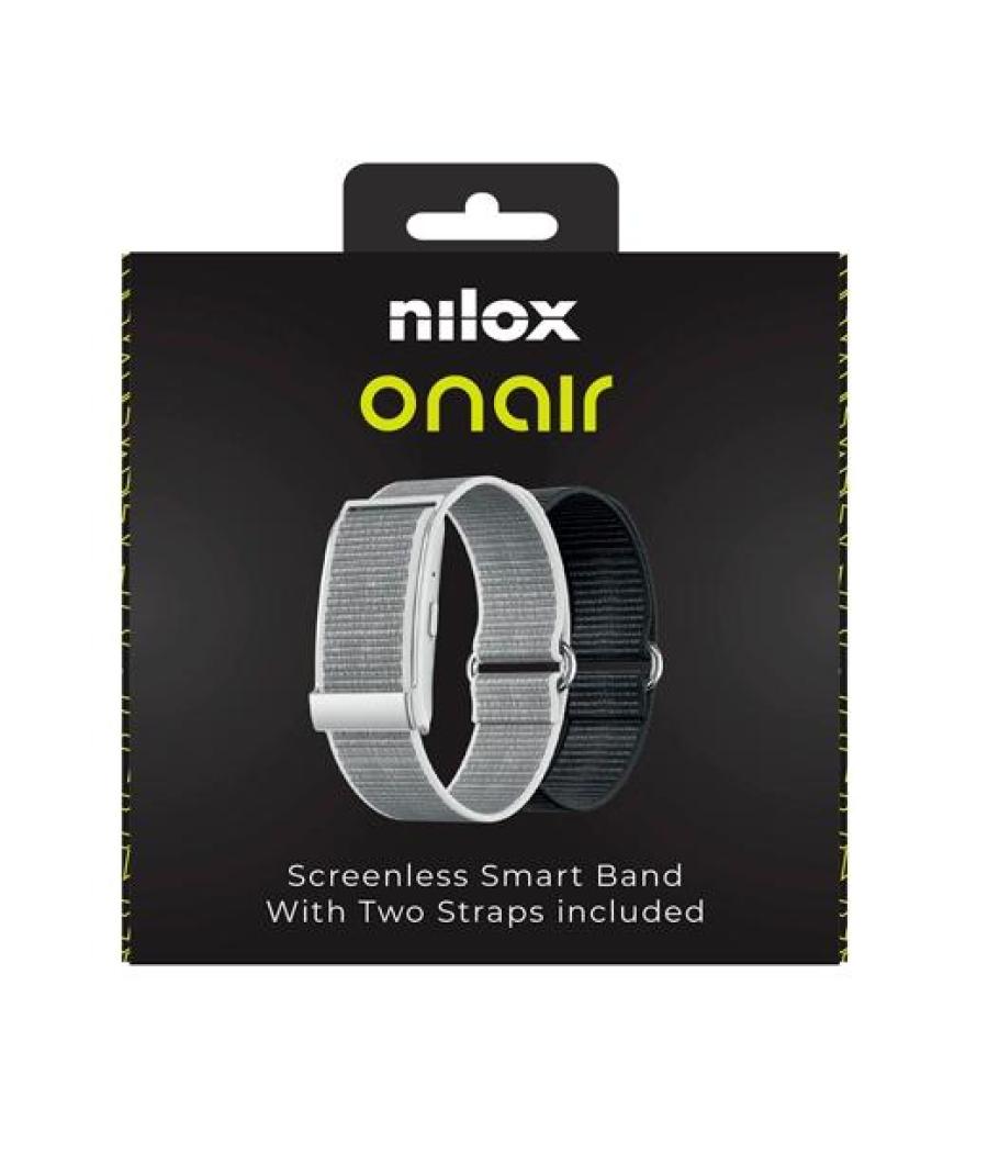 Nilox pulsera inteligente sin pantalla bluetooth incluye dos pulseras plata y negro
