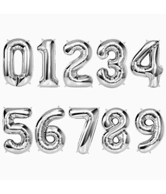 Oh yeah globo poliamida nº2 100cm plata metalizado