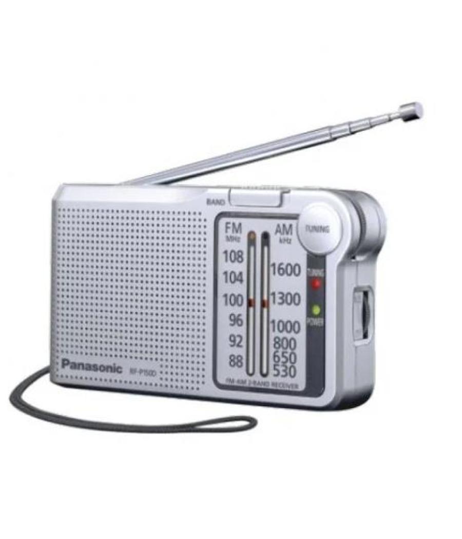 Panasonic radio am/fm, altavoz, entrada auriculares plata