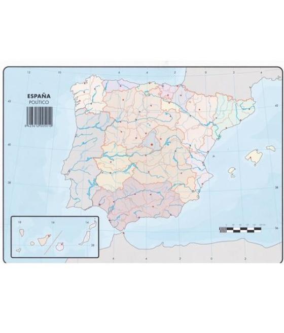 Selvi mapa mudo político de españa a4 -50u-