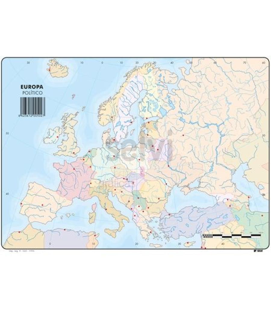 Selvi mapa mudo político de europa a4 -50u-