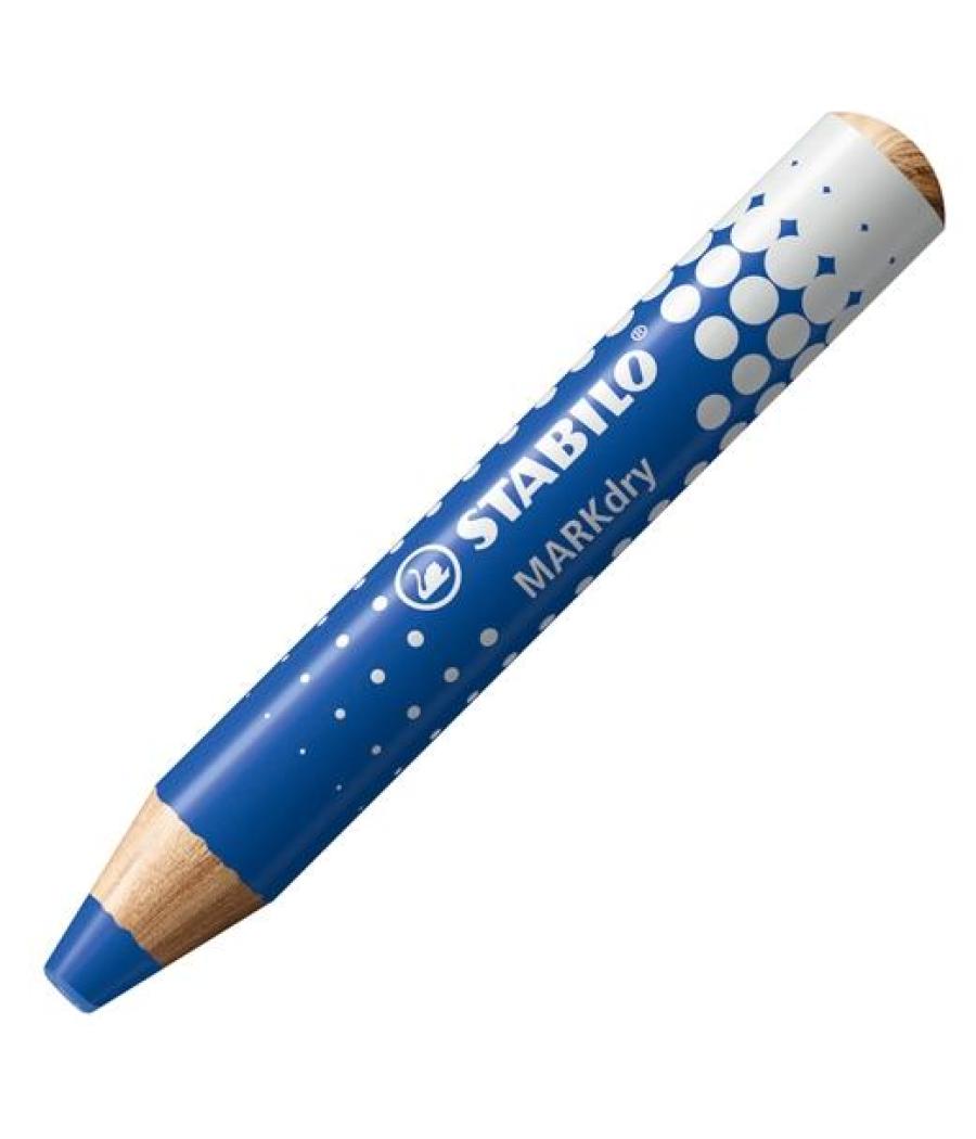 Stabilo marcador en seco markdry para pizarra blanca y de papel azul caja 5 ud