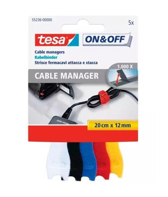 Tesa administrador de cables on&off de encendido y apagado 12mm x 20cm c/surtidos