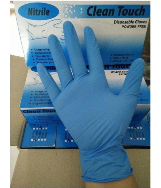 Guantes de nitrilo sin polvo talla m azul caja -100u-